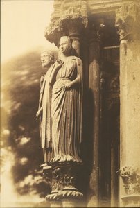[シャルトル大聖堂、ノース ポーチの大きな人物]、1852 年。 作： Henri Le Secq