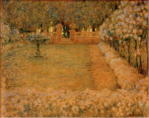 ガーベロイの夕暮れの白い庭 作： Henri Le Sidaner