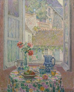 中庭を見下ろすテーブル、1926 作： Henri Le Sidaner