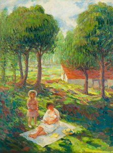 風景の中の母と子。風景の中の母と子、1900
