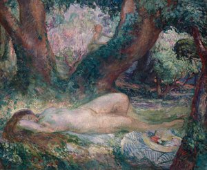 眠っているニンフ 作： Henri Lebasque