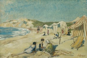 ポイント・セント・ギルダスのビーチ。ラプラージュアラポイントサンギルダス、1920年頃 作： Henri Lebasque