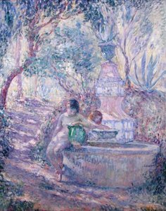 サントロペの噴水」1895年頃（油彩・キャンバス） 作： Henri Lebasque