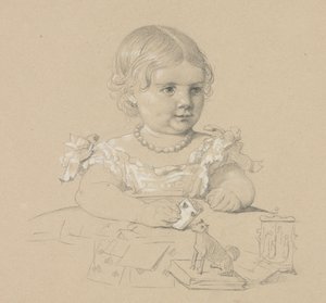 子供の肖像画、1800年代。 作： Henri Lehmann