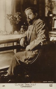 クロード・ドビュッシー、フランスの作曲家 (1862-1918) (白黒写真)