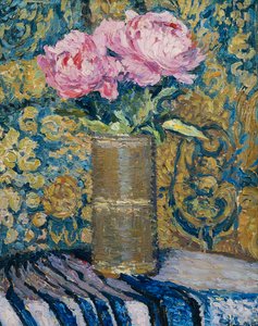 牡丹の花束;牡丹の花束、 作： Henri Martin