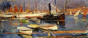 マルセイユの港、1904-1918 作： Henri Martin