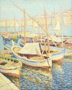 マルセイユ港（キャンバスに油彩） 作： Henri Martin