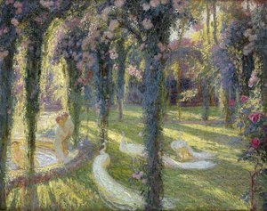 庭のニンフ。庭のニンフ、 作： Henri Martin