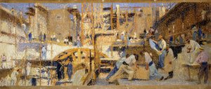労働者;仕事、1914 作： Henri Martin