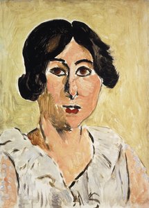 目を黒くした頭部（ロレット、1917年頃、油彩・パネル