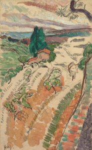 風景、サン・トロペ、1904年頃（油彩、鉛筆、パネル） 作： Henri Matisse