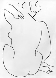 しゃがむ裸の女性