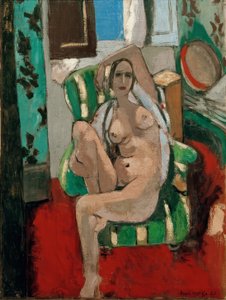タンバリンを持って座るヌード 作： Henri Matisse