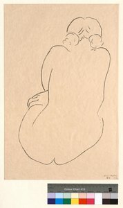 裸で座っている姿、後ろ姿 作： Henri Matisse