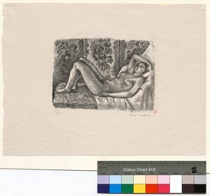 ルイ14世様式の屏風のある横たわる裸婦 作： アンリ・マティス