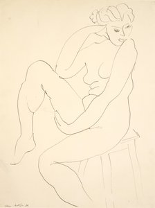 スツールに座るヌード 作： Henri Matisse