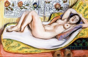 黄色いソファの上のヌード 作： Henri Matisse