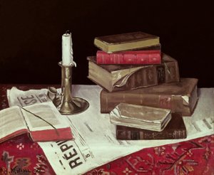 本とろうそくのある静物 作： Henri Matisse