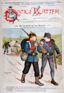 ルスティジュブラッター誌のトリプルアライアンスの風刺画、1893年 作： Henri Meyer