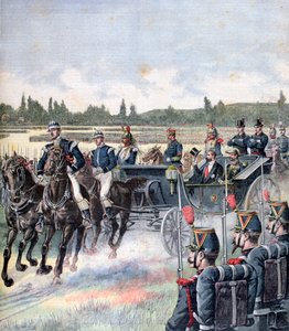 共和国大統領の到着、軍事レビュー、1891年7月14日。 作： Henri Meyer