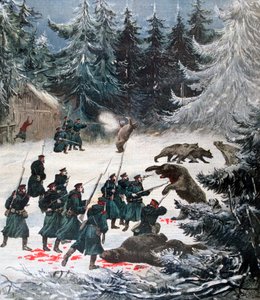 熊の攻撃、ロシア、1892 作： Henri Meyer