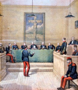 軍法会議前のドレイファス船長、1894 作： Henri Meyer