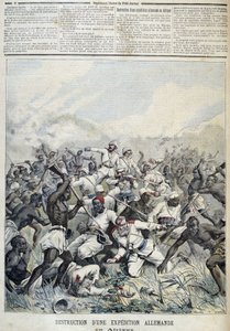 ドイツのアフリカ遠征隊の壊滅 - 1891年10月3日付「Le Petity Journal」にて 作： Henri Meyer