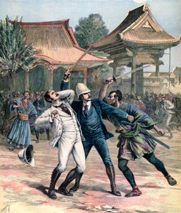 1891年にロシアの大津でロシアのツァレビッチニコラスの暗殺に失敗 作： Henri Meyer