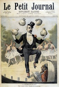 ジョルジュ・クレマンソーがポンドを使ってジャグリングをしていた - 1893年8月19日付「Le Petite Journal」紙 作： Henri Meyer