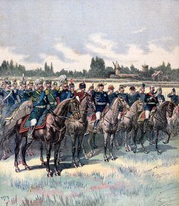 1891年7月14日、ソシエ将軍と外国軍が所属する軍事レビュー。
