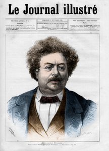 アレクサンドル・デュマ（1802-1870）の肖像 1883年の『イラストレーション・ジャーナル』の表紙 - アンリ・マイヤー（1844-1899）によるドローイング 作： Henri Meyer