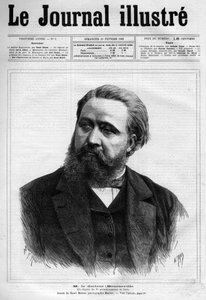 フランスの神経科医、Desire Magloire Bourneville（1840-1909）の肖像 - 1883年の「Le journal illustrious」の表紙 - Henri Meyer（1844-1899）によるデッサン