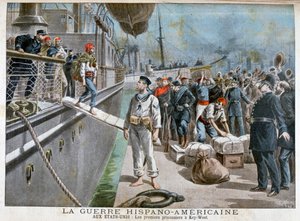 スペイン西部戦争、1898年にキーウェストに到着したスペインの囚人 作： Henri Meyer