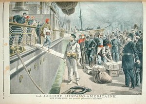 1898年5月8日、ルプティジャーナルからのスペイン系アメリカ人戦争中のキーウェストでの最初の囚人 作： Henri Meyer