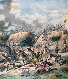 カナ、ダホメ、アフリカ、1892年のフランスの攻撃