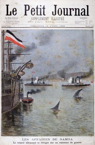 1899年にドイツの領事がドイツの戦争船に避難を求める