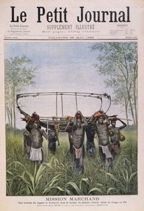1899年5月28日、Le Petit Journalからコンゴからナイル川へ移動するマーチャンドミッション 作： Henri Meyer