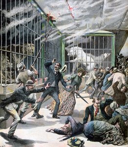 1891年、フランス、モンソーレミーヌの動物園での事件 作： Henri Meyer