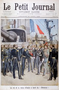 1899年のフランスの戦艦ブレヌスに乗ったイタリアの女王