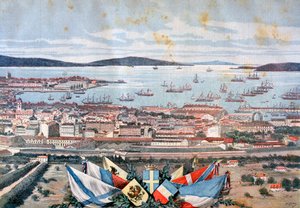 トゥーロン港、1893 作： Henri Meyer