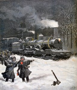1892年フランス、雪で列車が遮断された 作： Henri Meyer