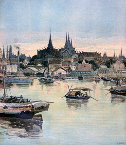 バンコクの眺め、1893 作： Henri Meyer