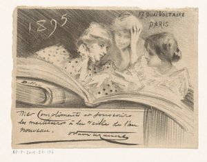 1895年のオクターブ・ウザンヌからの新年の挨拶 作： Henri Patrice Dillon