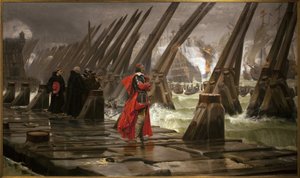 ラ・ロシェルの堤防上のリシュリュー、アンリ・モット（1846-1922）の絵