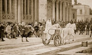 ヴェスタルの通過、「ハッチンソンの国家の歴史」、1915年のイラスト 作： Henri Paul Motte
