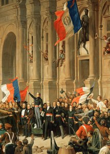 1848年の革命：詩人アルフォンス・ド・ラマルティーヌは極左の赤い旗を拒否する。