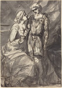 古典的なドレスの 2 つの図 作： Henri Pierre Danloux