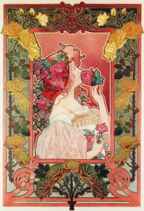 バラの香り、1890年頃（キャンバスに油彩） 作： Henri Henri Antoine Théodore Livemont