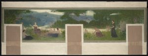 バニョレ市庁舎のスケッチ：夏の風景
